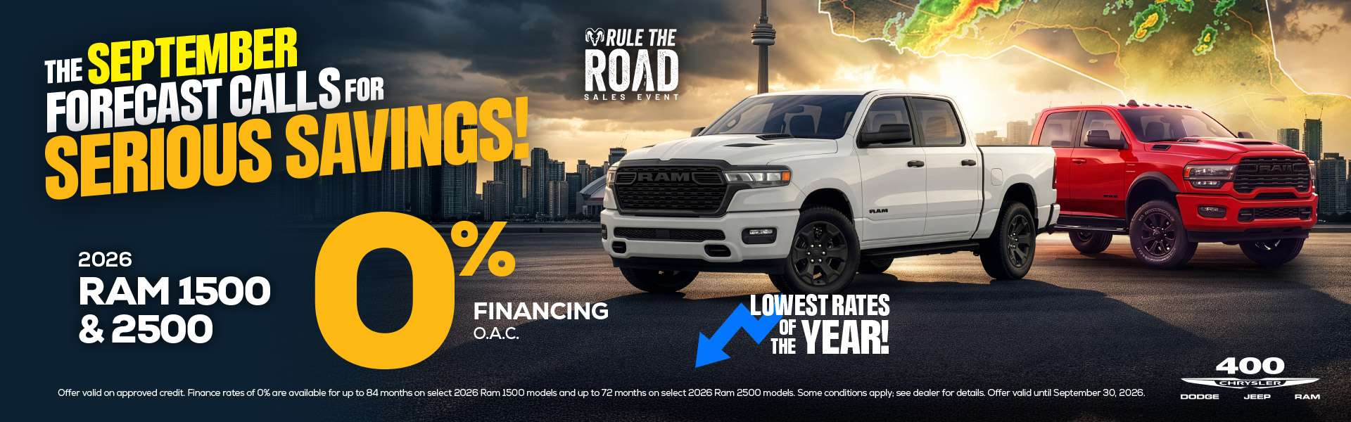 2026 Ram 1500 and 2500 0% Financing O.A.C.* Lowest Rates of the Year!